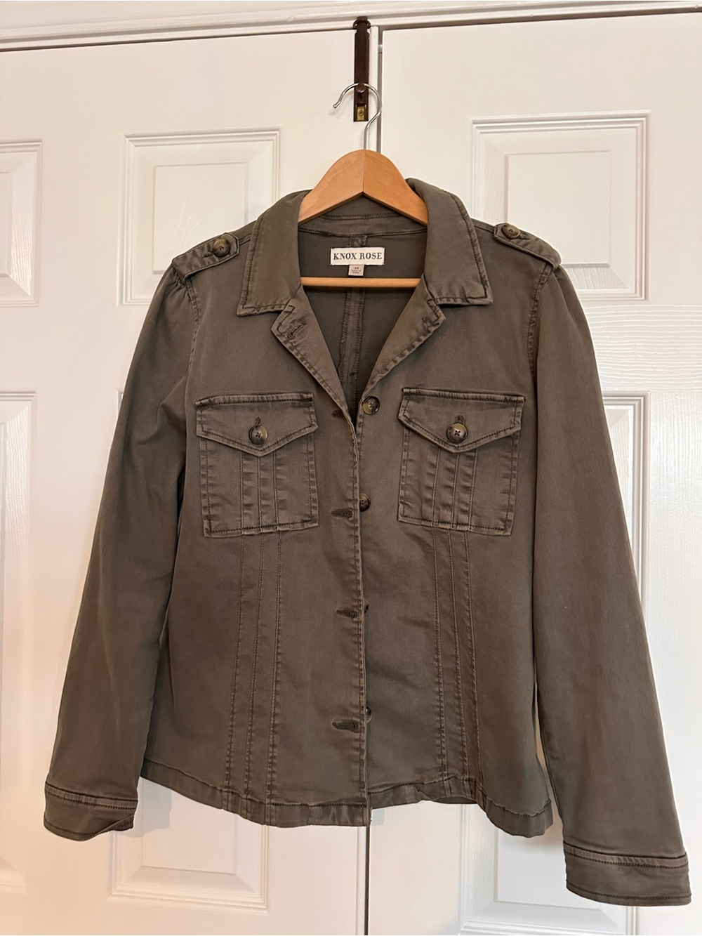 Knox Rose Olive Green Utility Jacket with Epaulets